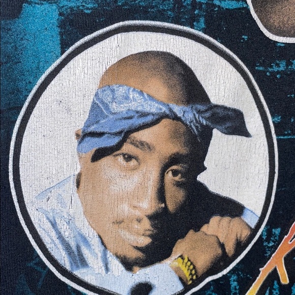 Vintage Tupac 2PAC Black Graphic Tee - Short Sleeve - Picture 5 of 7